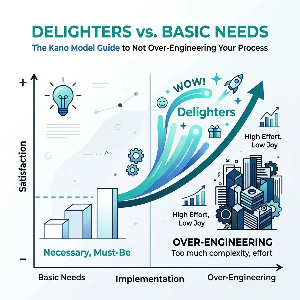 Delighters vs. Basic Needs: The Kano Model Guide to Not Over-Engineering Your Process