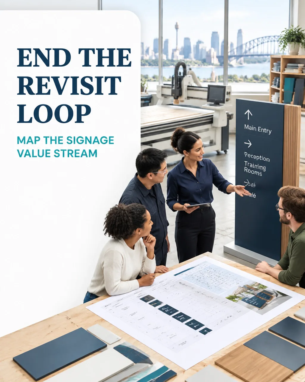 Value Stream Mapping for Signage and Wayfinding Fabrication: From Artwork Release to Installed Sign Without the Revisit Loop