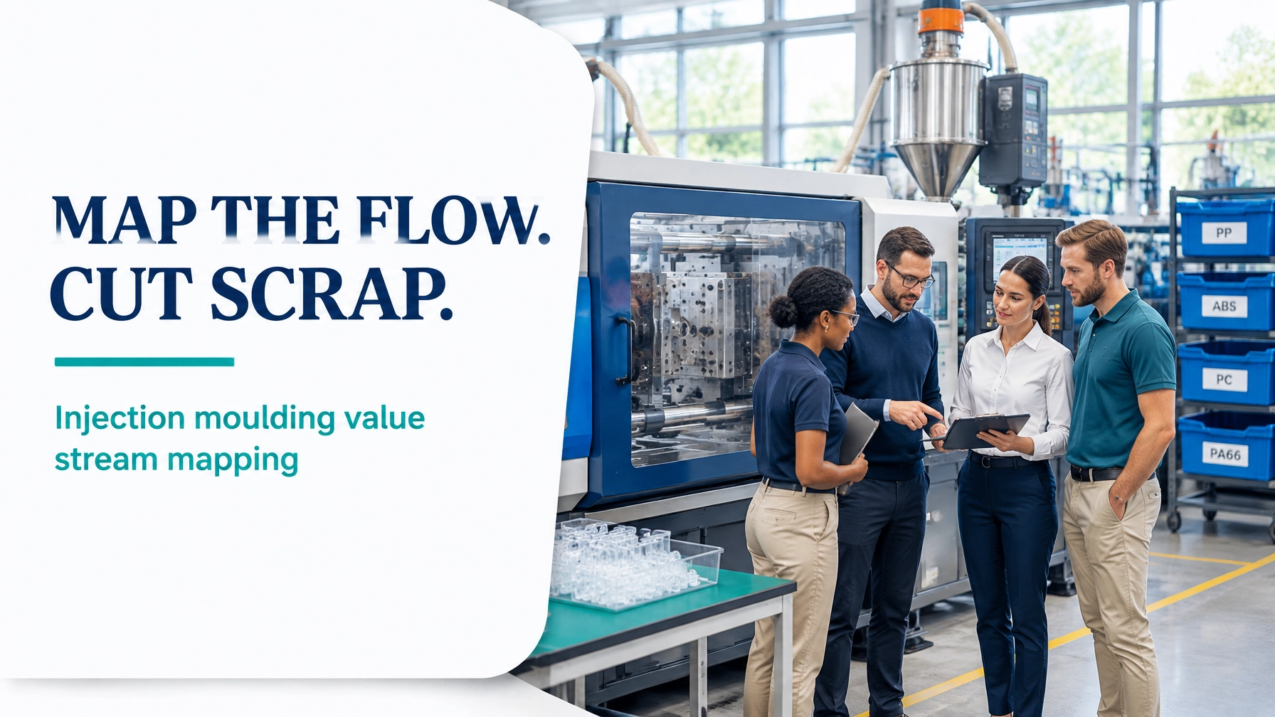 Value Stream Mapping for Injection Moulding: From Resin Dry to Shipped Moulding Without the Changeover and Scrap Loop
