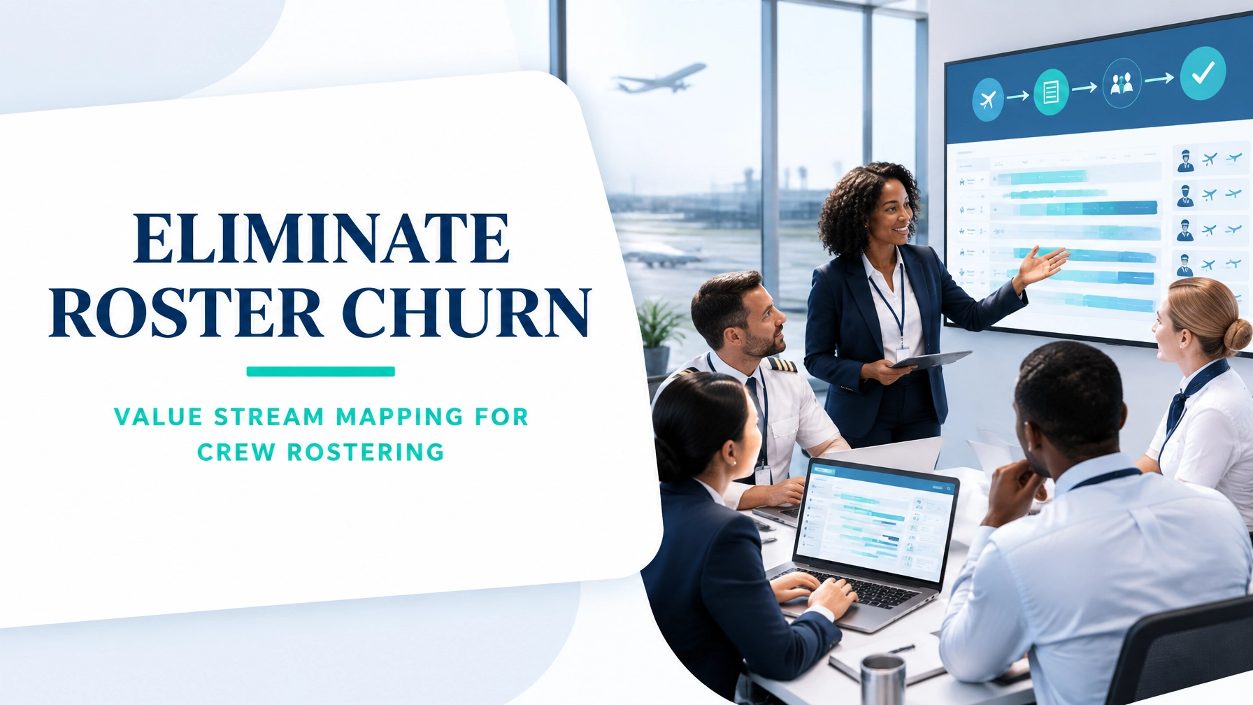Value Stream Mapping for Airline Crew Rostering: From Trip Bid to Published Roster Without the Reassignment Churn