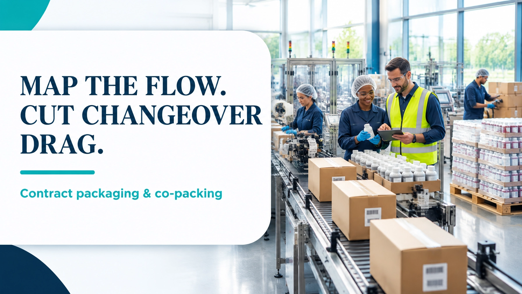 Value Stream Mapping for Contract Packaging and Co-Packing: From Component Receipt to Palletised Finished Goods Without the Line Changeover Drag